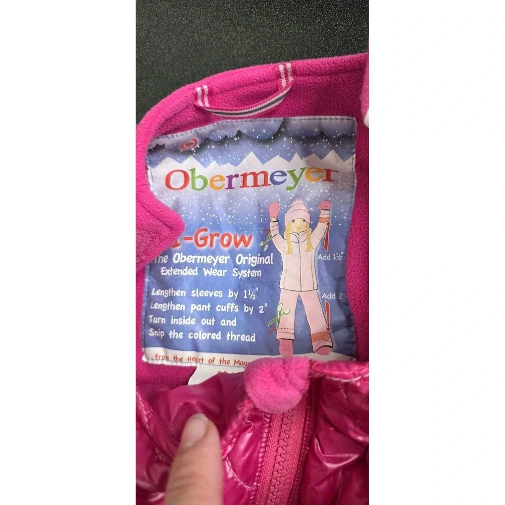 OBERMEYER SNOWBOARD‎ SNOW Ski  PANTS WARM PINK FLEECE GIRLS 4 Winter Suit Adjust